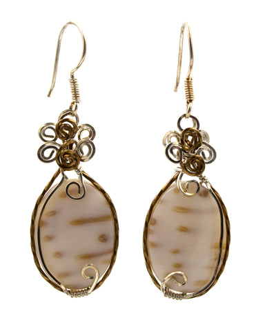 White Palm Earrings