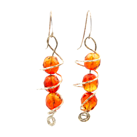 Orange Orbit Earrings