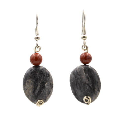 Agate and Red Jasper Earings