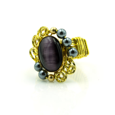 Purple Cats Eye Ring